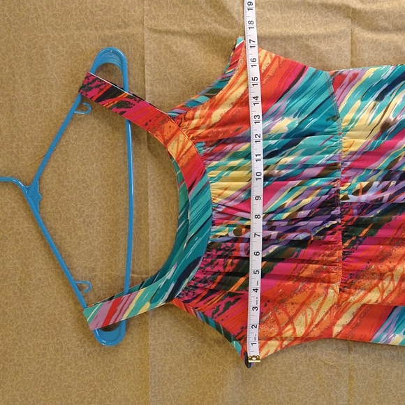 Multi-Color Sleeveless Tiered Long Dress Size: L - Picture 4 of 10